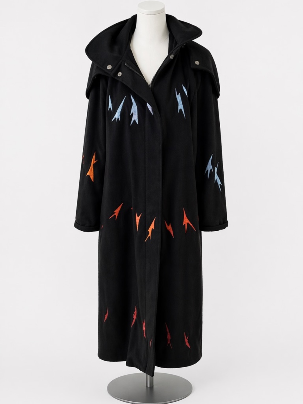 Jeffrey Weiss | Artist Appliquéd Black Fleece Coat